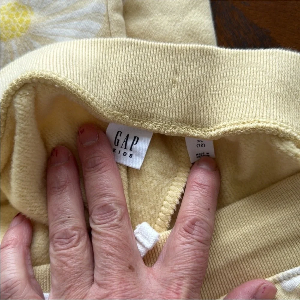 GAP Kids Light Yellow Floral Sweatpants